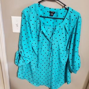 Torrid Blue Hearts Blouse